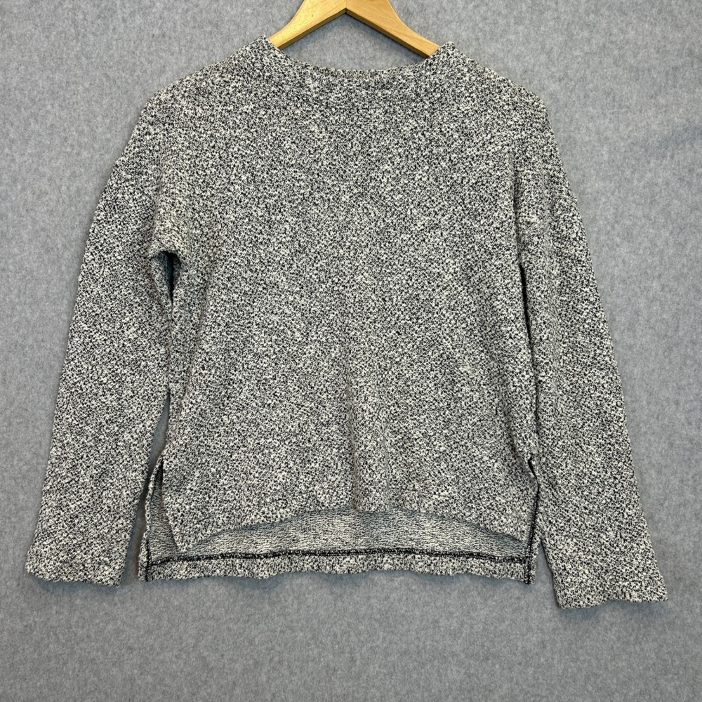 Madewell Size XXS Pullover Sweater Black White Marled Knit Crewneck Minimalist